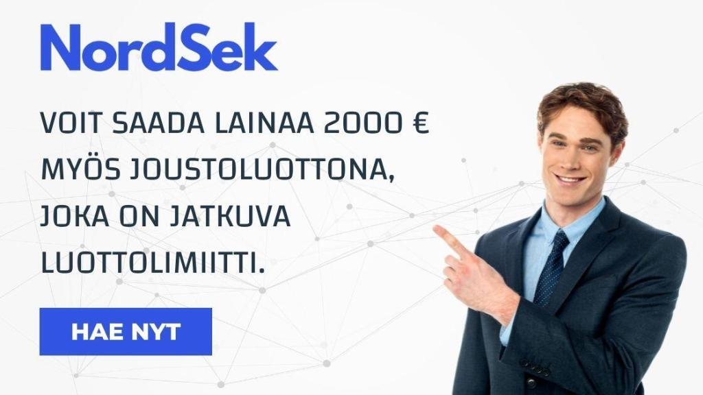 Lainaa 2000 € nopeasti ilman vakuuksia